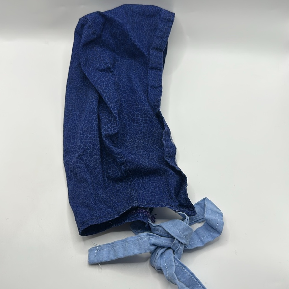 Navy Blue Scrub‎ Cap Medical Surgical Nurse Doctor Tie Back Hat